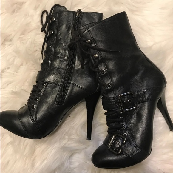 Guess Lace Up Buckle Combat Boots - Picture 4 of 8